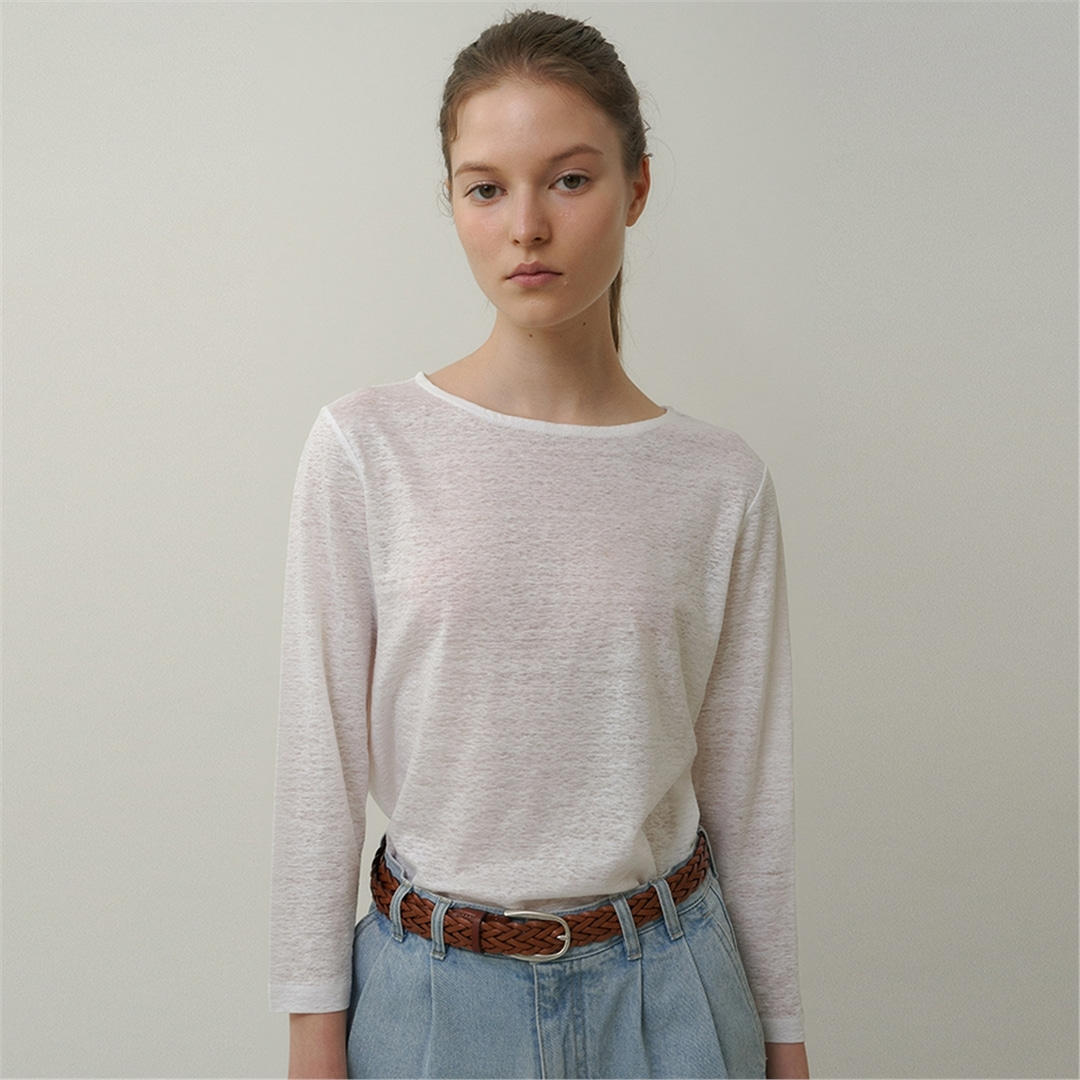 [블랭크03] summer linen long sleeve t-shirt (2colors)